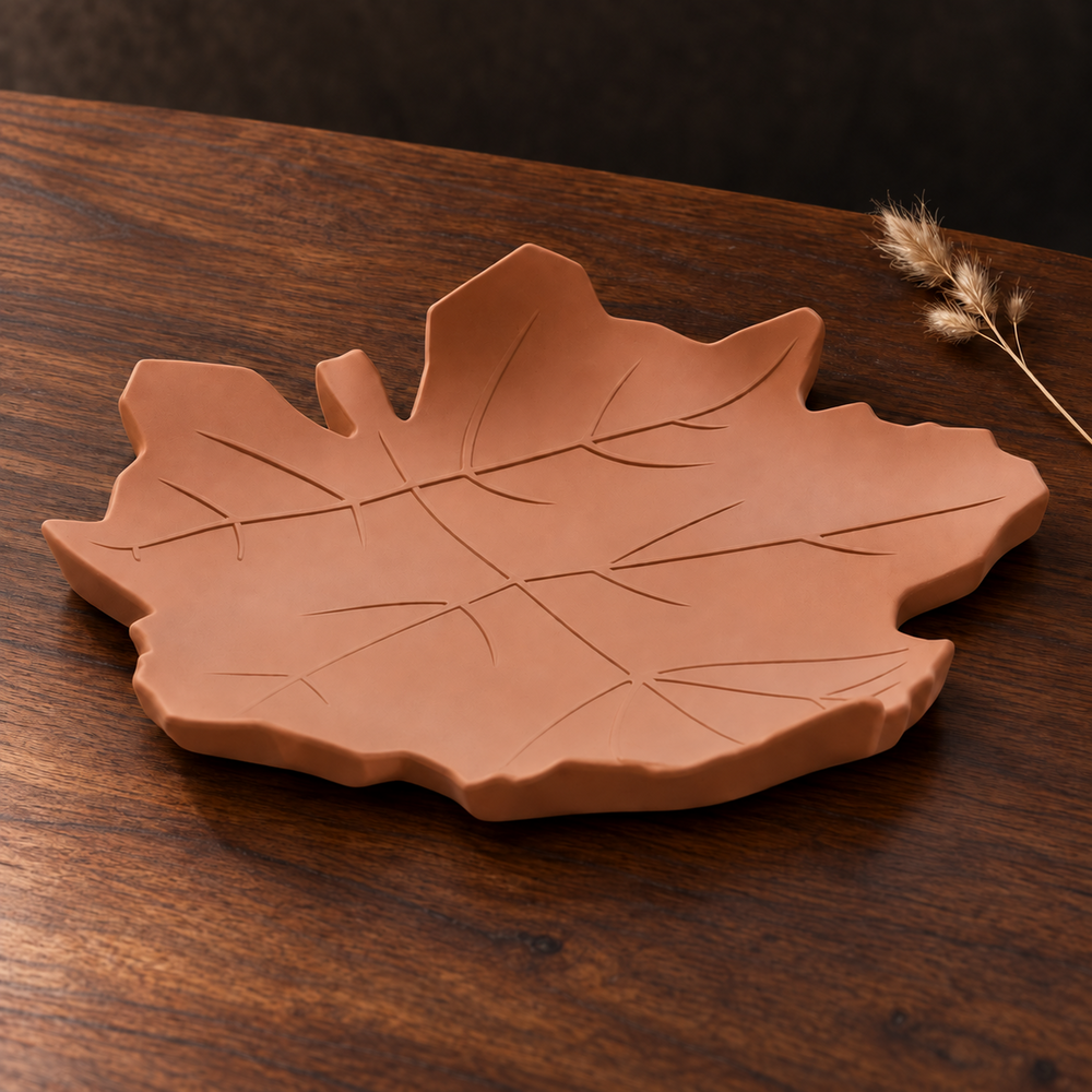 Plateau Feuille d’Érable Terre Brûlée avec épi de blé