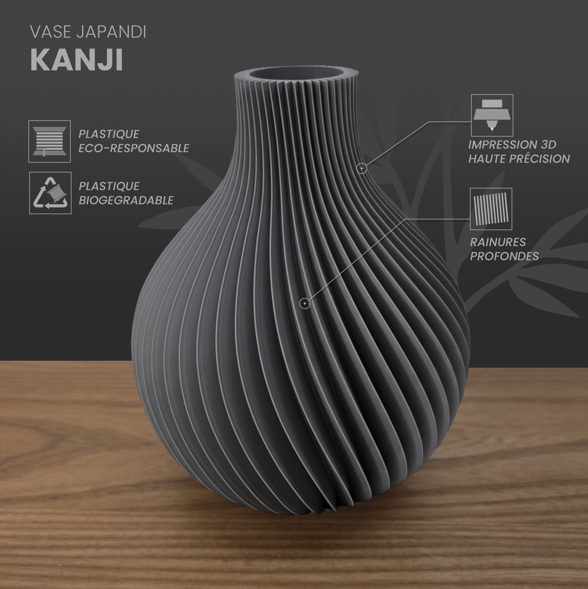 Vase Japandi Kanji