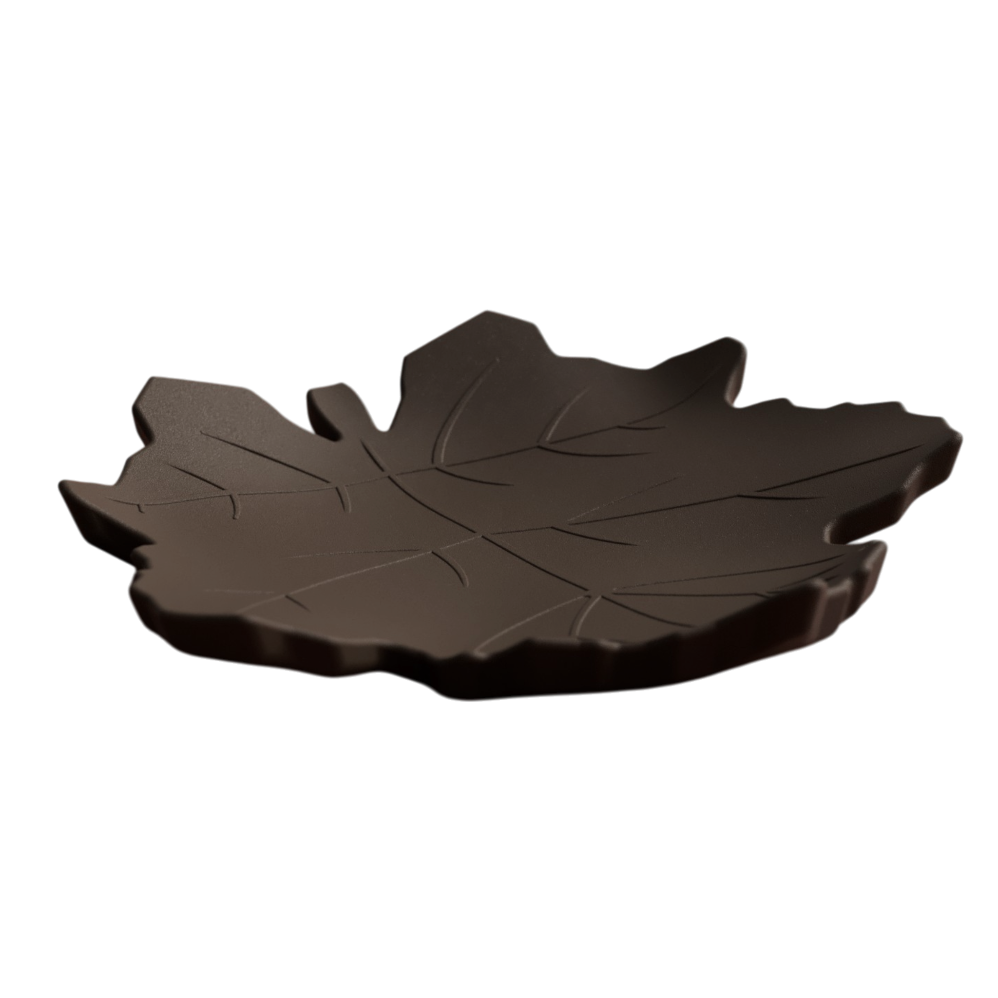 Plateau Feuille d’Érable Chocolat Profond – vue rasante