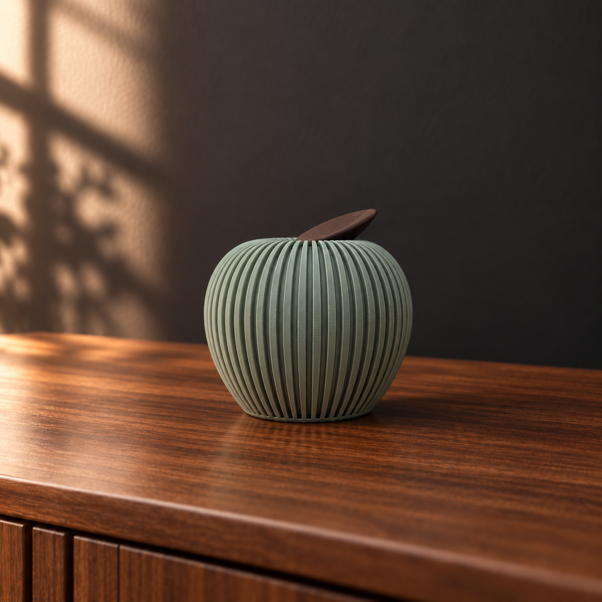 Pomme décorative modèle Feuille coloris Vert Sauge