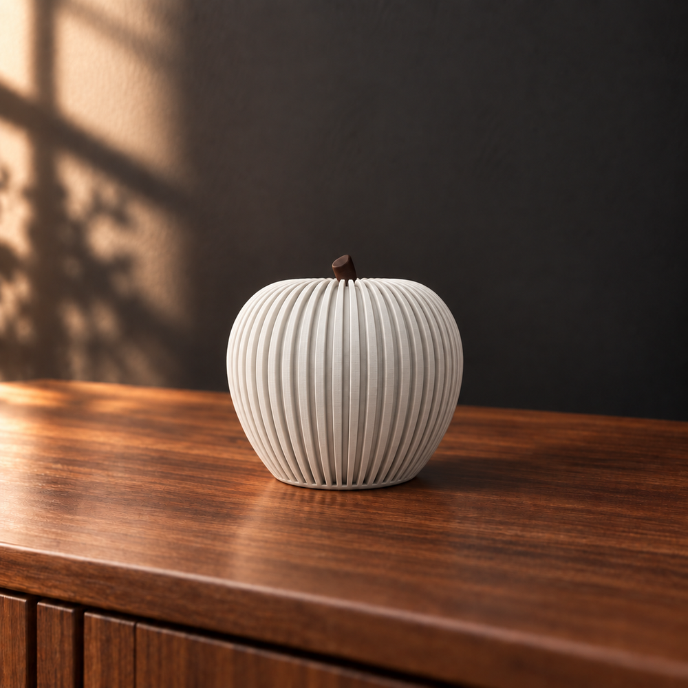 Pomme décorative Tige coloris Ivoire Minéral