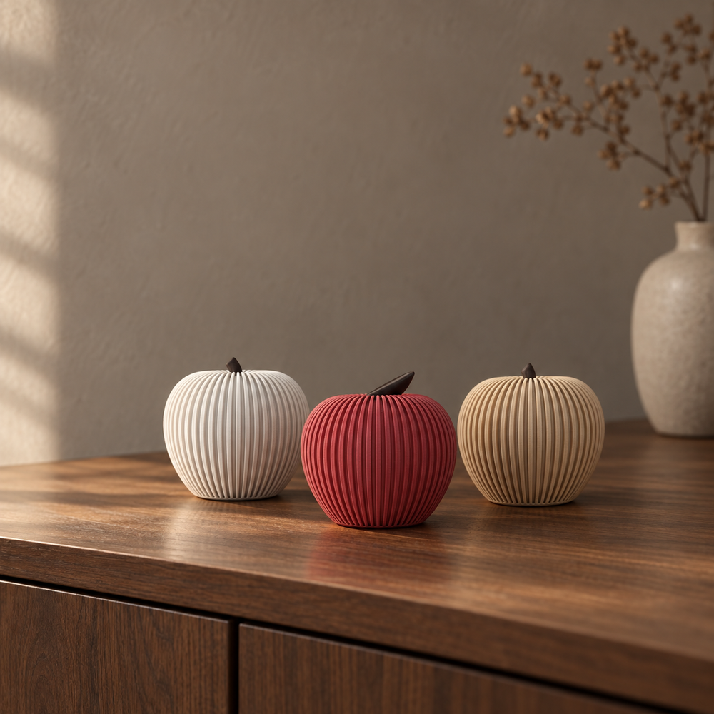 Pommes décoratives d’automne mises en scène dans un intérieur naturel