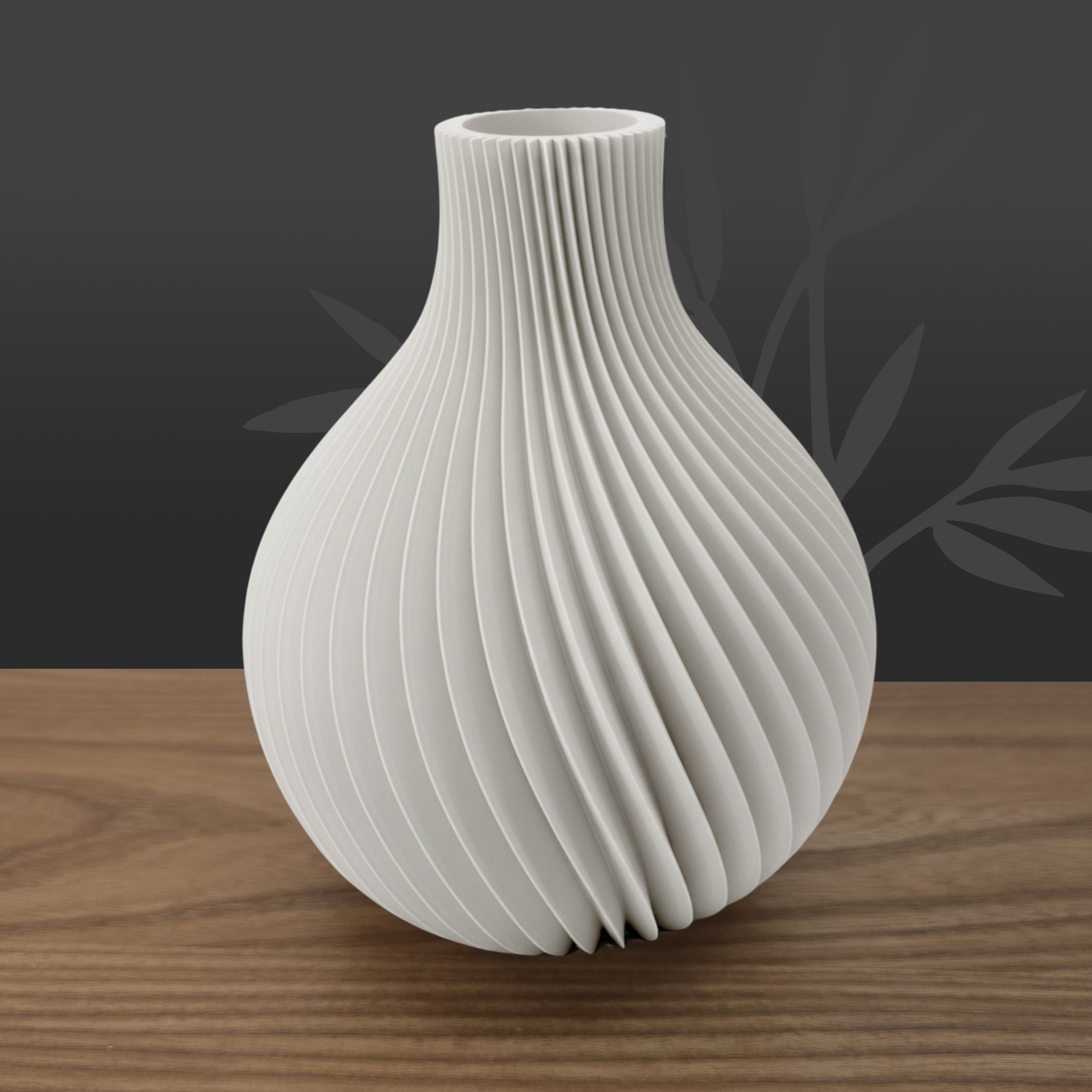 Vase Kanji coloris blanc nuageux, modèle étanche pour fleurs fraîches fabriqué en France