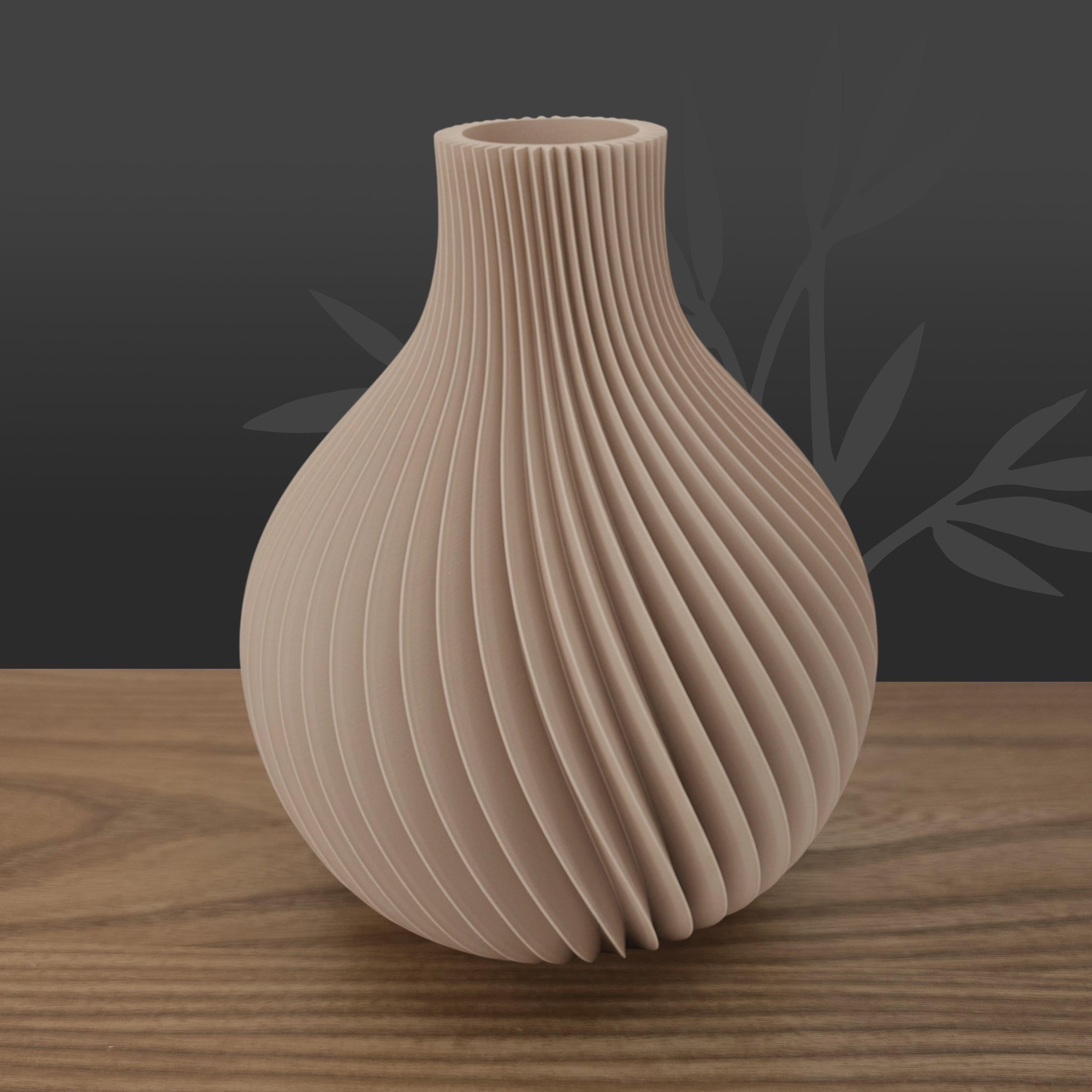 Vase Kanji beige naturel au design minimaliste et étanche, idéal pour décoration Japandi durable