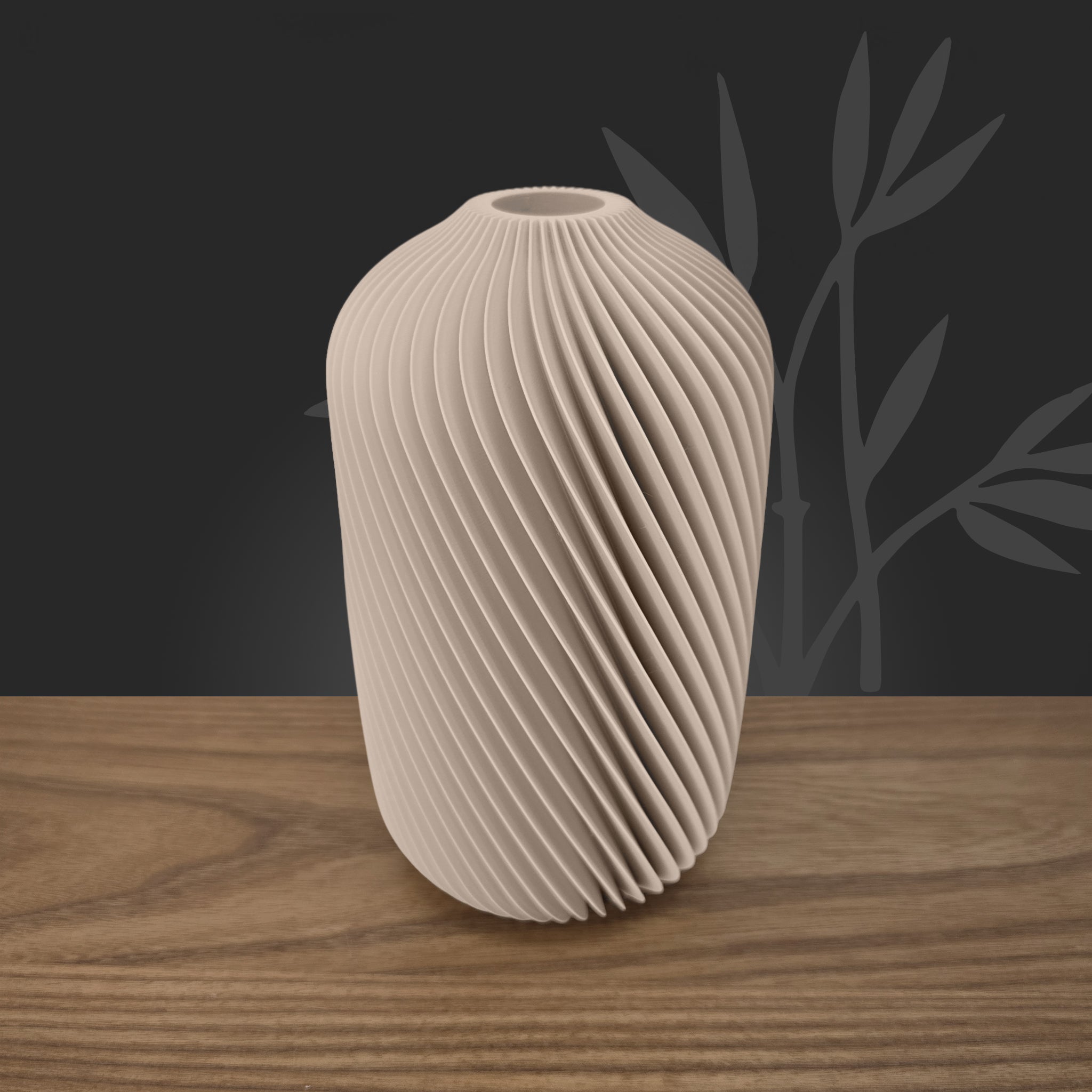 Vase Sijume étanche coloris naturel, design Japandi en PLA éco-responsable pour fleurs fraîches.