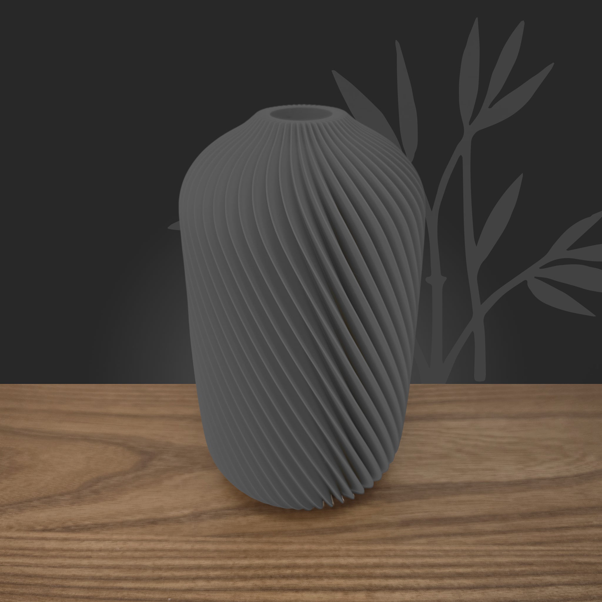 Vase Sijume étanche gris ardoise, innovation en impression 3D éco-responsable pour décoration intérieure.